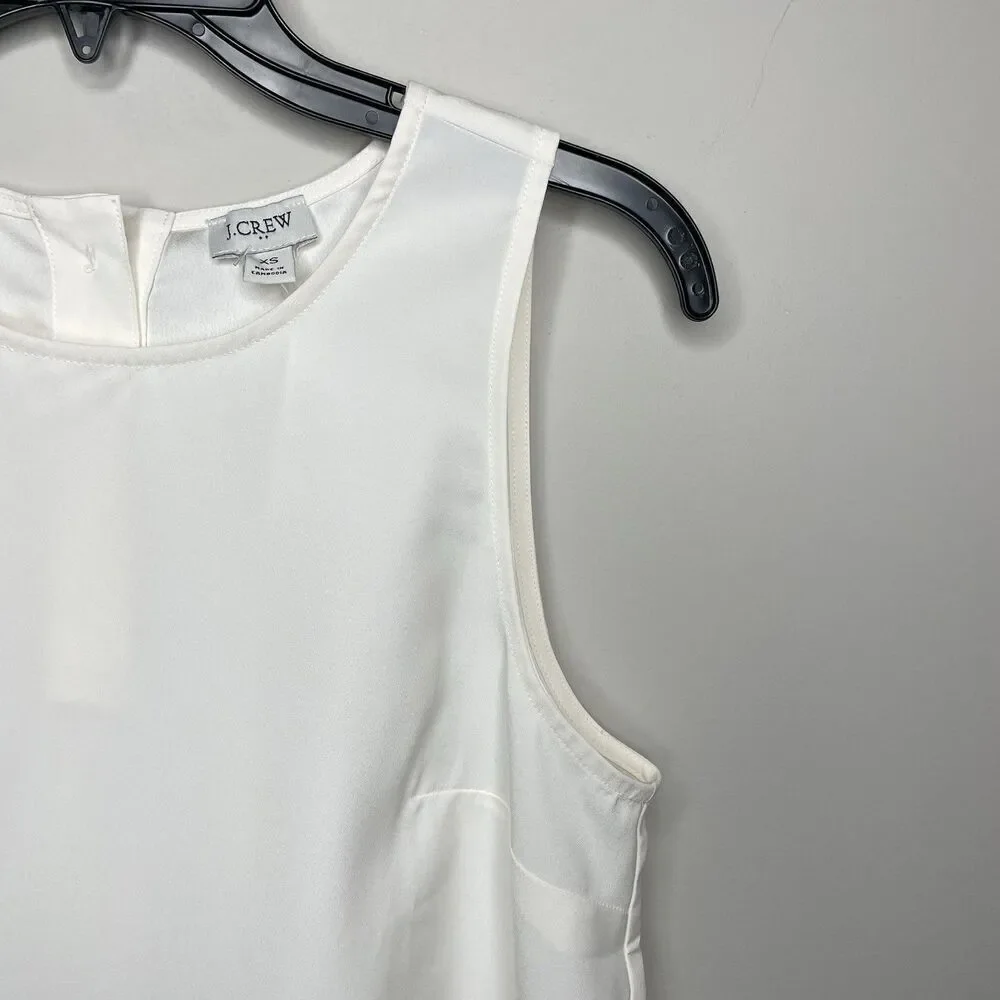 J.CREW Top Women XS Sleeveless Button-Back Shell NEW Ivory BY429 - Picture 3 of 11